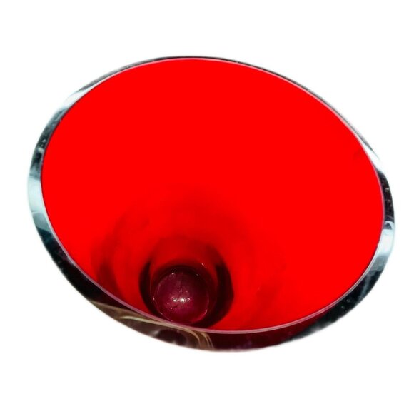 Vintage Handmade Ruby Red Classic Vase Bohemian Crystal Glass 10" Tall In Box - Picture 4 of 7